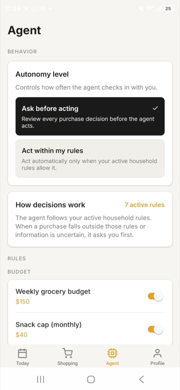 Buyer's Agent mobile interface